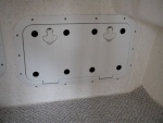 Hatch covers to forward compartments, drilled for ventilation