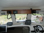 Overhead Console in place with 2 Icom radios and Outback Inverter 