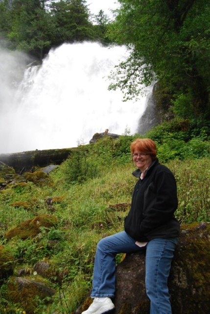 Joyce - At the waterfalls at the end of Princess Louisa Inlet