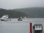 R-Matey ranger tug departing Montague Aug 2010 after overnight with gathering.