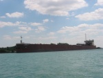 (C-batical) A 1000 foot freighter docking in Windsor, Ont.  