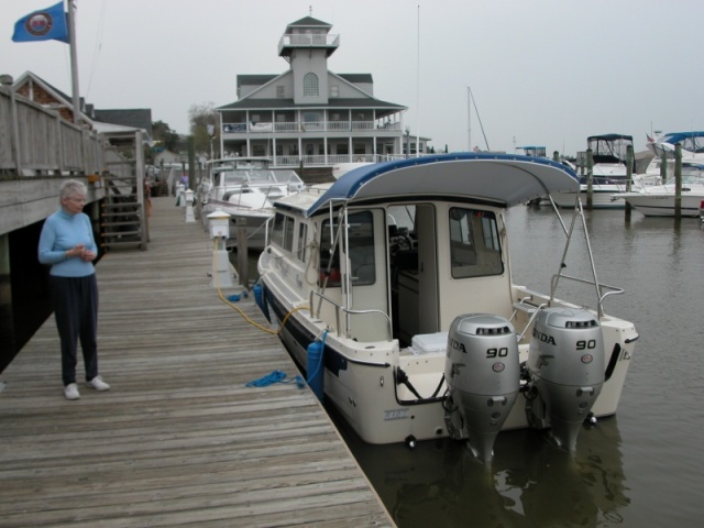(Sea Angel) Inspections completed, with the Smithfield Station Marina facility in the background.