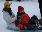 sled ride to the lake