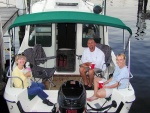 Cathy with friends Bob & Dawn after a day going up the river