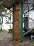 Totem pole carved by a summer resident.