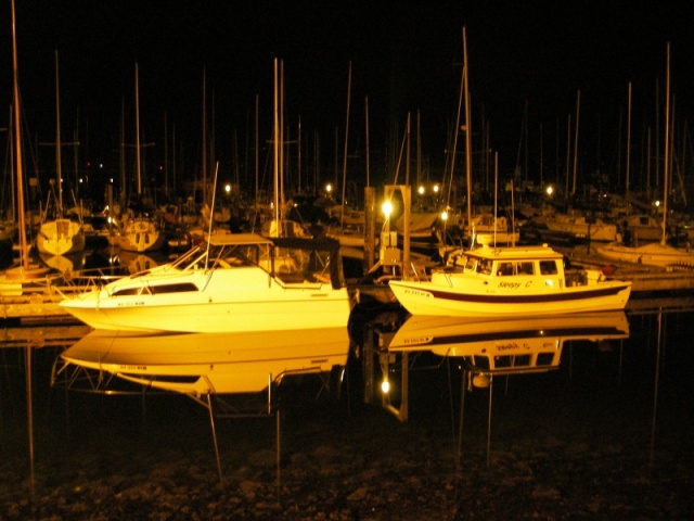 Over night at Port Townsend with the Julie Anne crew.  Dark night on the water.