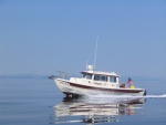 SleepyC on Glass - 08  2009 Calendar cover for C-Dory set.  Strait of Juan de Fuca, not often this flat.  