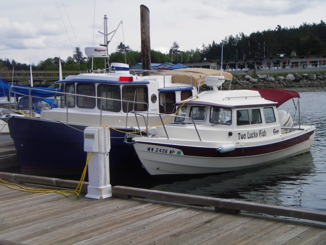 Often see these two together, Island Ranger (Mac) and Two Lucky Fish, here at Lopez on Opening Day CBGT.