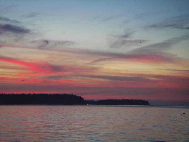 Sunset over Sequim Bay from the park dock. (Every body has to have a sunset, right?)