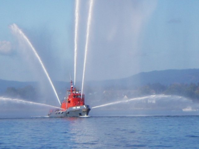 Fire boat display at Victoria, BC Navey Days 2006, in the Inner Harbour