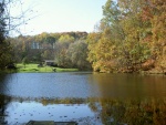 Looking toward the cabin from the dam.