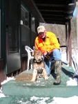 Boomer after a walk in the woods.