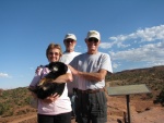 Marie W/Miss Priss, Brent and DR. Bob (Thataway) at Capitol Reef NP