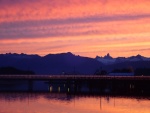 Petersburg 2016 - Sunrise behind The Devil's Thumb and Canadian Coast Range.  P8080036