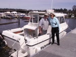 Garry and Vicki Anderson with Trophy at 40th Street Boat Launch 4-4-09