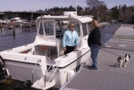 Vicki Anderson and Patty Anderson at 40th Street Boat Launch 4-4-09