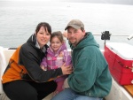 Jamie, James, and Makena, sea otters in back