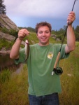 1st fish on a fly rod, Black Hills of South Dakota, Aug. 2009