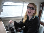 Anna at the helm for the first time, she must be excited!
