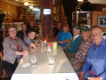 July 2008 at the Colophon Cafe: Ruth & Joe, R-MATEY; Bill, El, their son Brad & 2 grandsons (HALCYON); Pat & Patty, DAYDREAM.