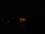 Christmas in August-parade of lights-four of the c-dorys joined with eight other boats that were well illuminated.