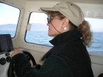 Captain Jo on the maiden cruise
