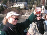 Jo toasting at the christening of Spirit.