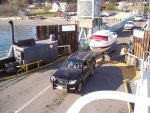 Boarding the ferry, taken from the ferry bridge.