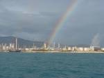 A double rainbow illuminating a break in the weather