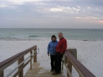 Bob and Lori at the beach in Pensacola. It can get cold in Florida!