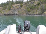 I cruised about 2 hours on the 6 hp kicker, from Spencer Spit Lopez to James Island