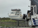 Kyle lifting the boat out Sunday morning