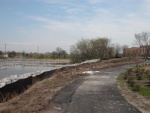 Looking south toward the Norfolk Sentara Heart Hosp. with the newly layed embankments.