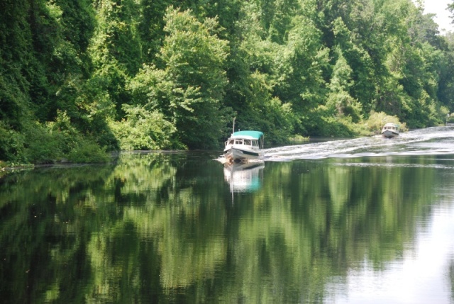 'Munchkin' is the first in the parade of the C-Dory family to arrive at the NC Visitor's Center on the Dismal Swamp Canal at 1422L on Saturday, 20 May 2011.