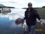 C Dory at the dock at our cabin on Horse Island Juneau, AK