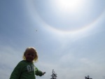 Aven enjoys the wind with her kite