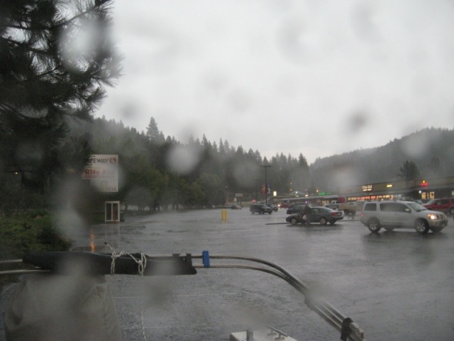rainstorm in Quincy CA  safeway parking lot lots of lightning