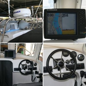 Lowrance LCX-113C HD Sonar/GPS Chartplotter installed (mounted flush - more stable) along with Richie compass.