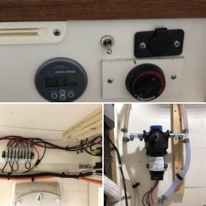 New recirc pump under galley counter (from below looking up)