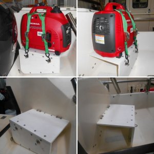 It was either add air conditioning or not sleep on the boat all summer.  Here the unit is stored when not in use.