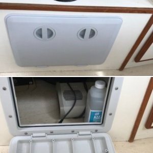 Access hatch under dinette.