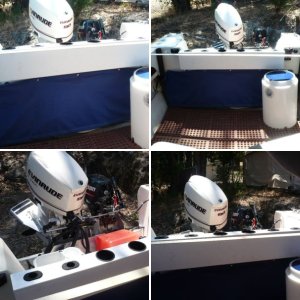 New starboard rod rack/cup rail brings splash well up 8" Room for 6 rods/3 cupholders and 2 net holders across back.