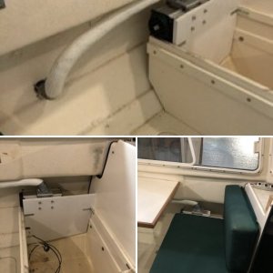 Install is port side, front seat in otherwise unused space.