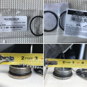 GAS cap o-ring vs. WATER & WASTE cap o-ring