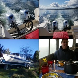 Granddaughter Marlee at the helm