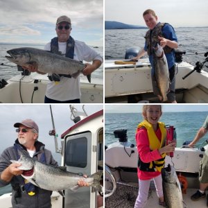 A happy wife with a nice 16lb coho