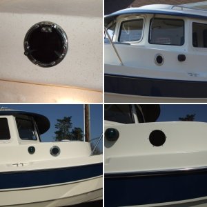 Initial hole cut for port