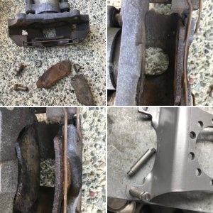 Caliper clearancing.  Very minimal amount.  1/16" probably.
