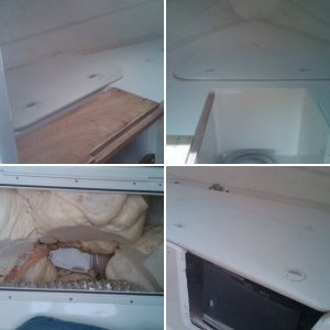 port access hatch w.sub woofer cabinet and air conditioning duct