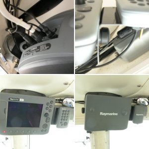 Raymarine Alpha Numeric Keypad monuted to original support bracket.